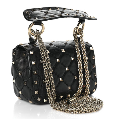 Valentino Garavani Nappa Micro Rockstud Spike Shoulder Bag Black 3 of 10