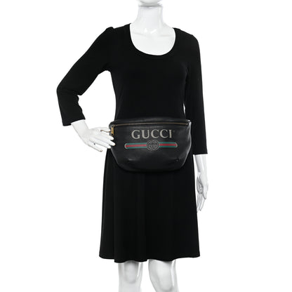 Gucci Grained Calfskin Logo Belt Bag Black 2 of 10