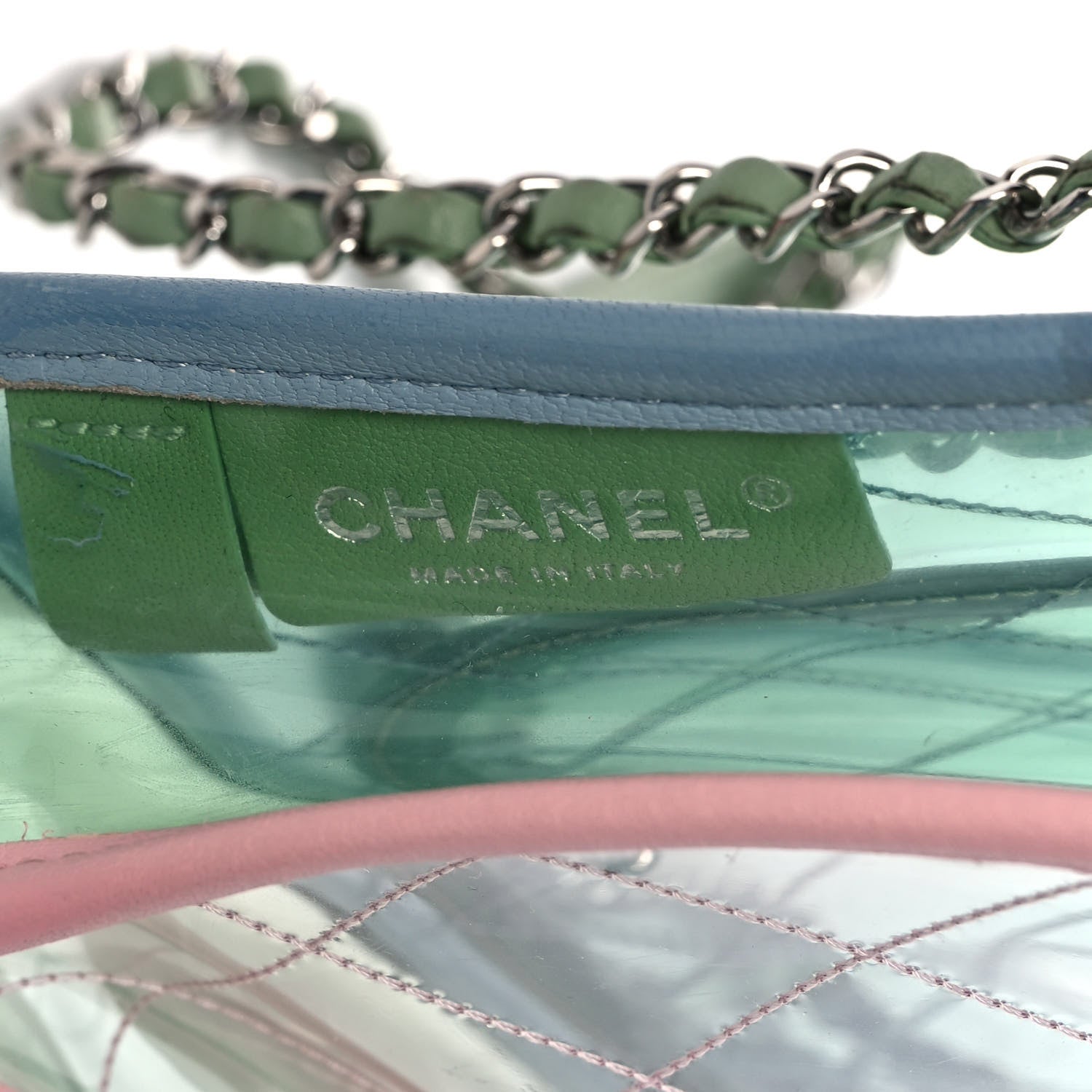 Chanel Lambskin PVC Quilted Mini Coco Splash Flap Blue Green 6 of 12