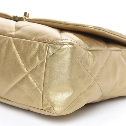 Chanel Metallic Goatskin Quilted Maxi 19 Flap Gold 9 of 10