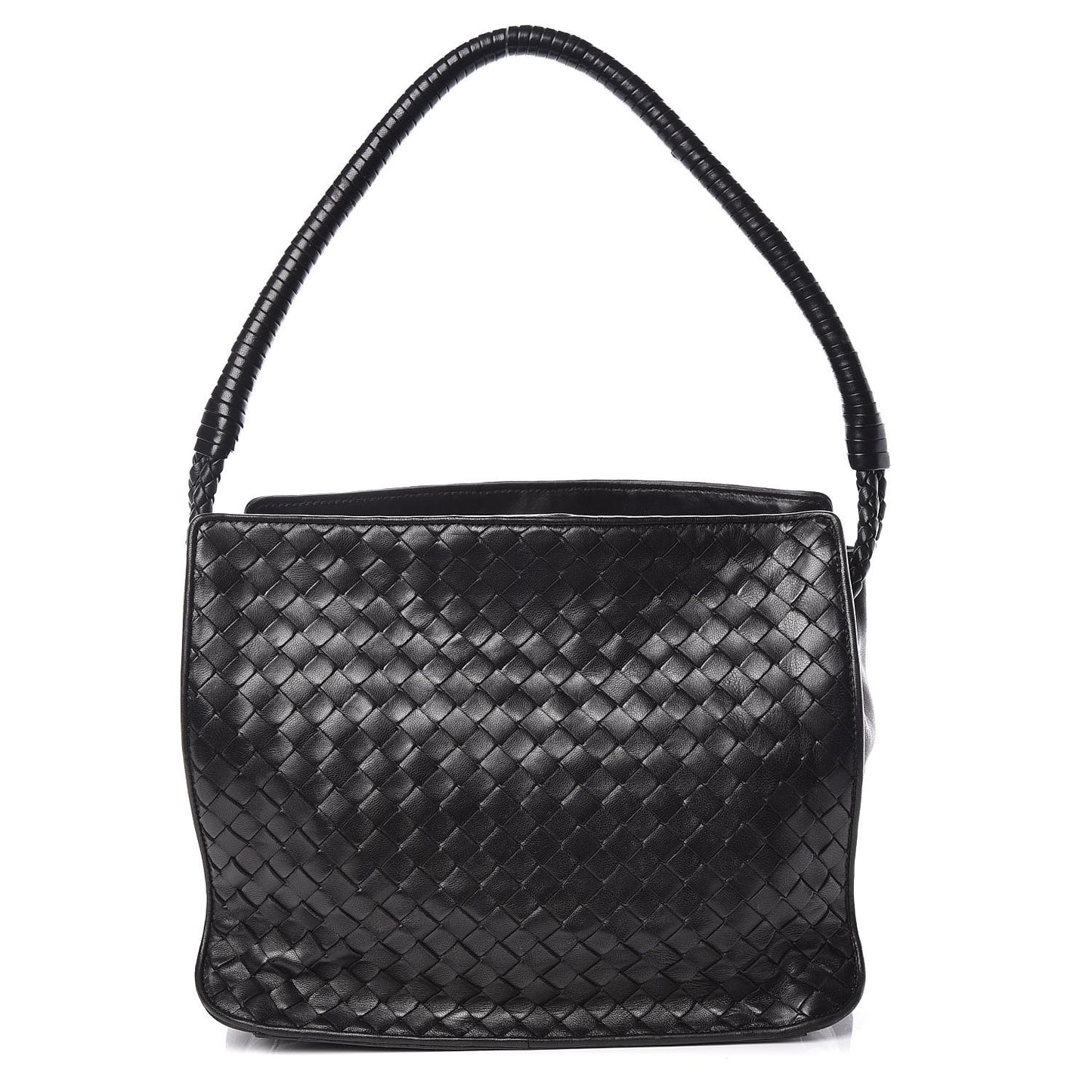 Nappa Intrecciato Shoulder Bag Black