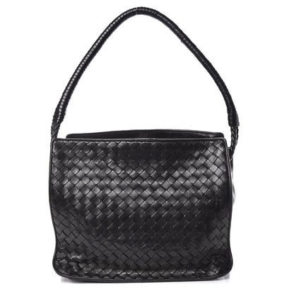 Bottega Veneta Nappa Intrecciato Shoulder Bag Black 1 of 12