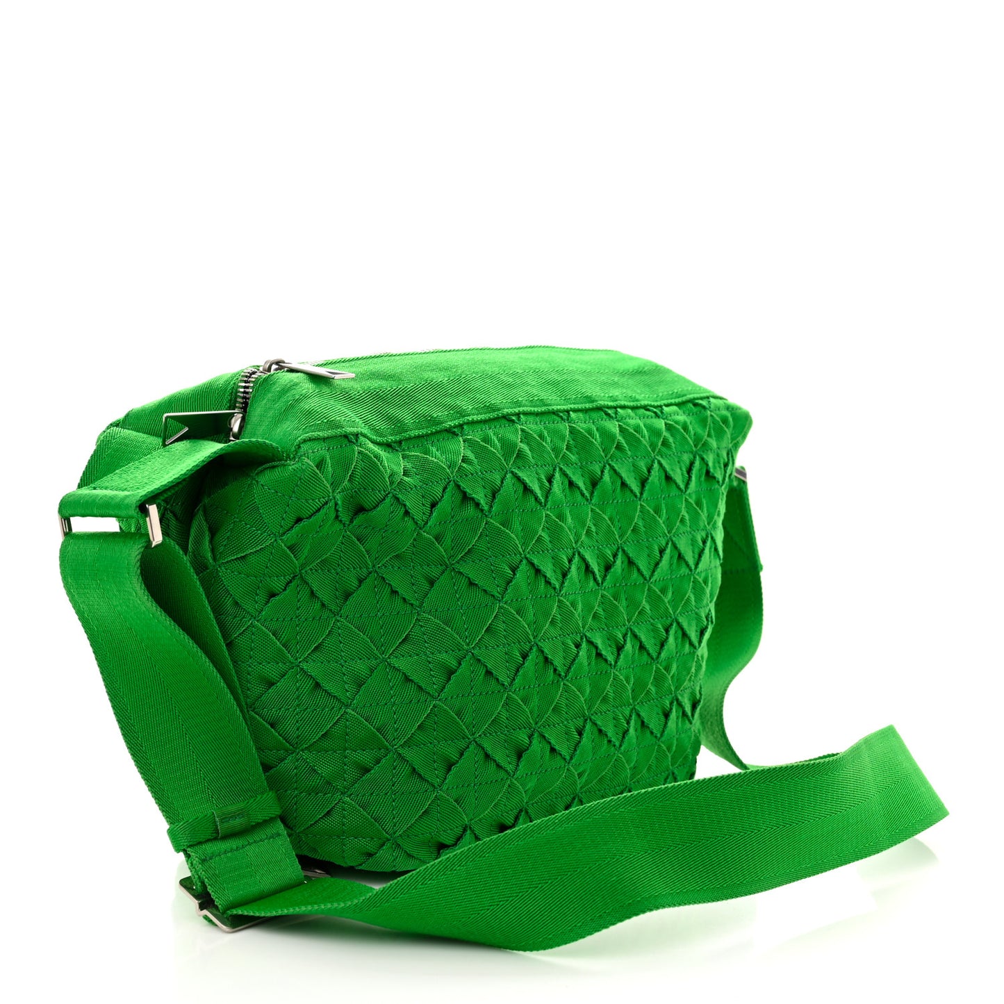 Canvas Maxi Intrecciato Webbing Cassette Crossbody Bag Green