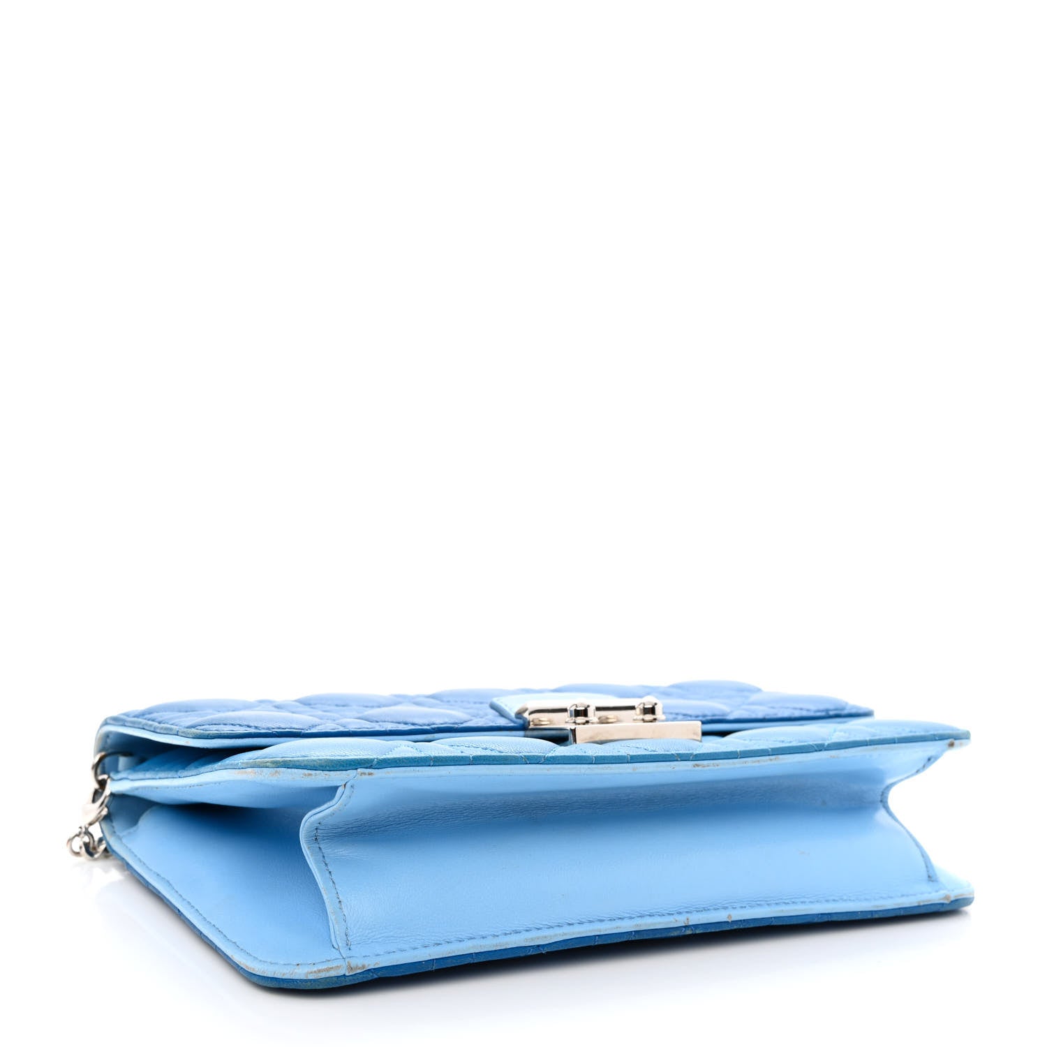Christian Dior Lambskin Cannage Miss Dior Promenade Pouch Blue 4 of 12