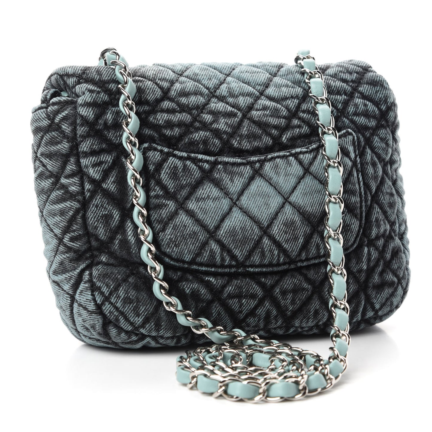 Denim Quilted Denimpression Small Flap Blue Black