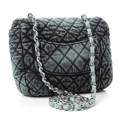 Chanel Denim Quilted Denimpression Small Flap Blue Black 3 of 11