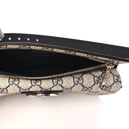 Gucci GG Supreme Monogram Textured Dollar Calfskin Blondie Belt Bag Beige Blue 6 of 10