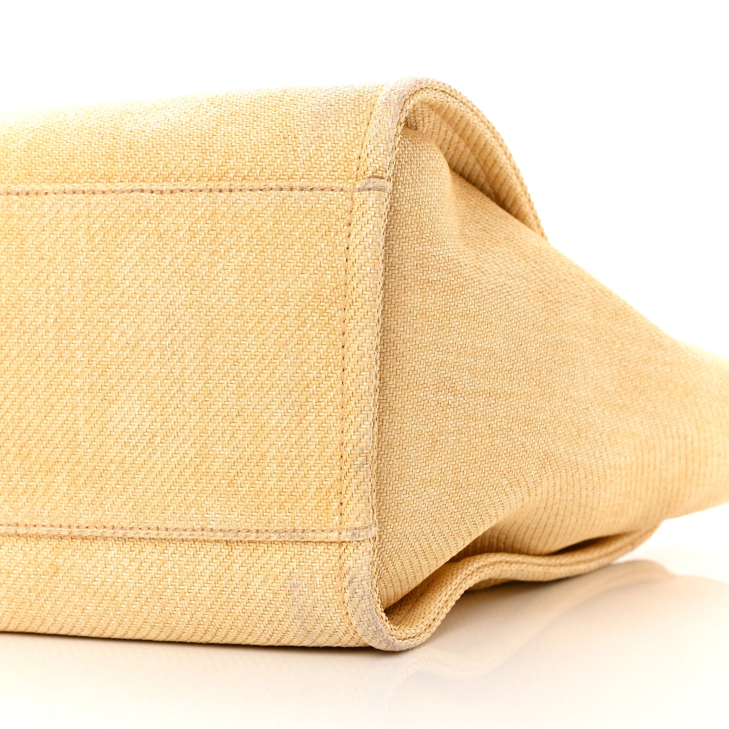 Woven Straw Raffia Medium Deauville Tote Beige