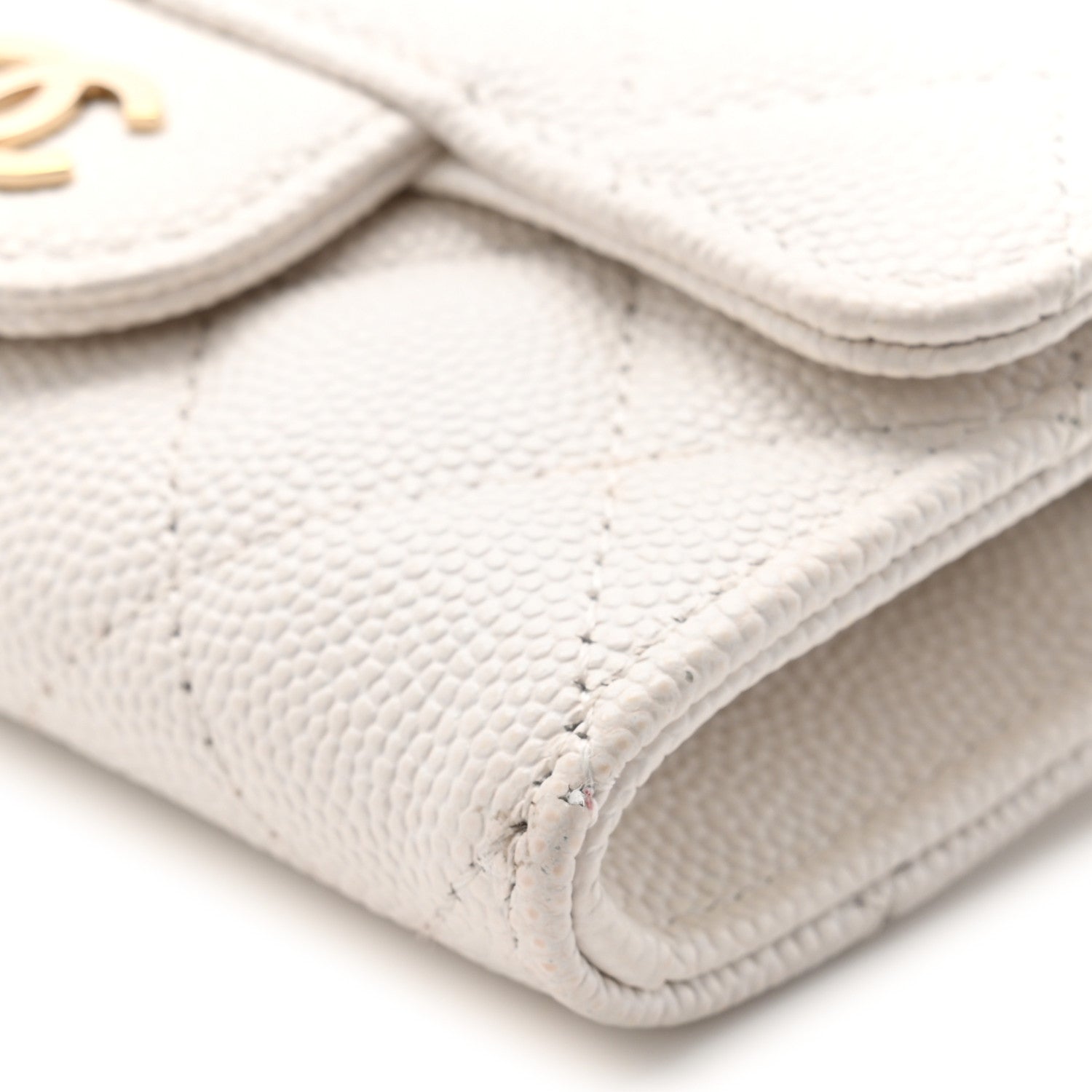 Chanel Caviar Quilted Flap Card Holder Wallet White 8 of 8