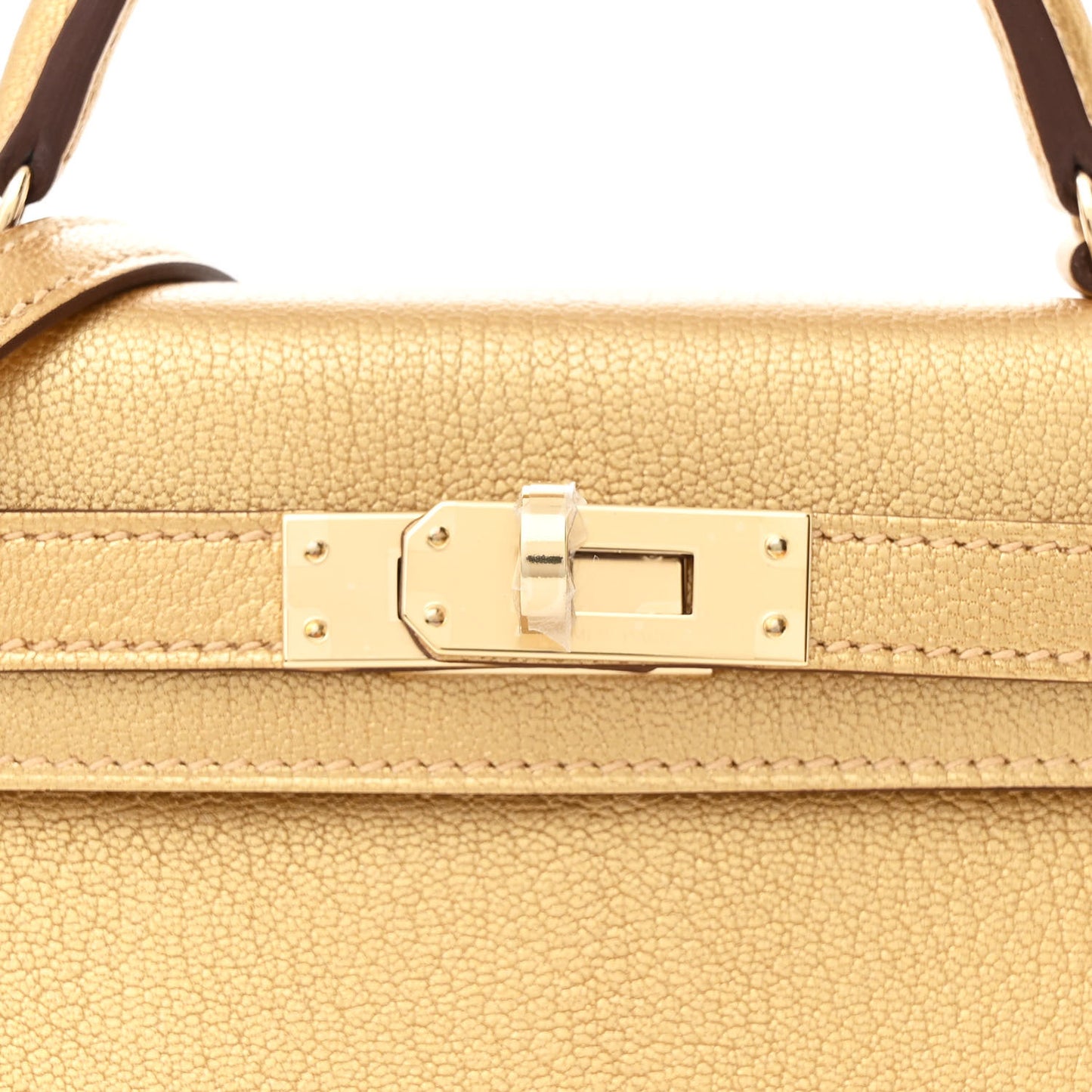 Metallic Chevre Chamkilight Mini Kelly Sellier 20 Dore