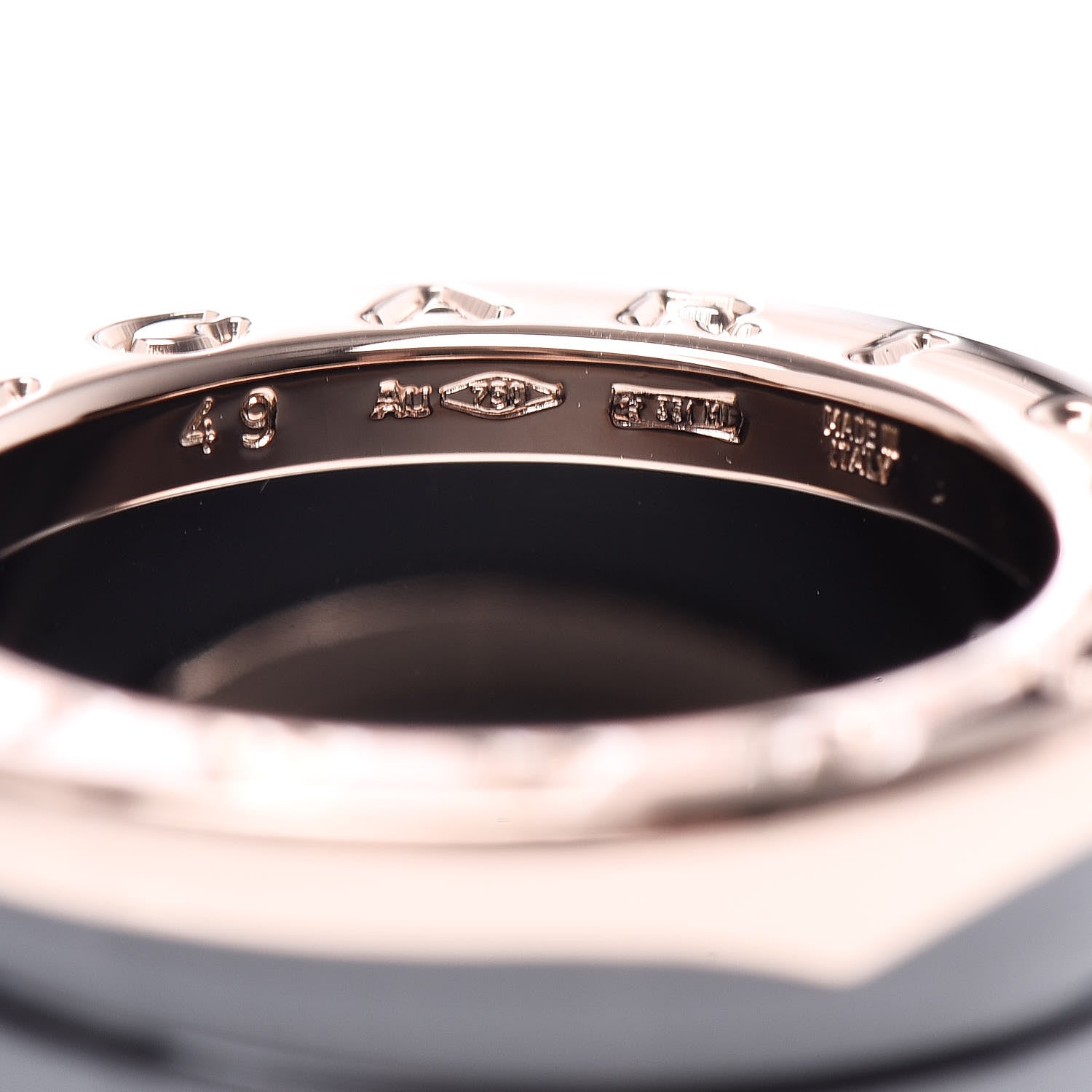 Bulgari 18K Rose Gold Black Ceramic B.Zero1 Four-Band Ring 49 4.75 6 of 7