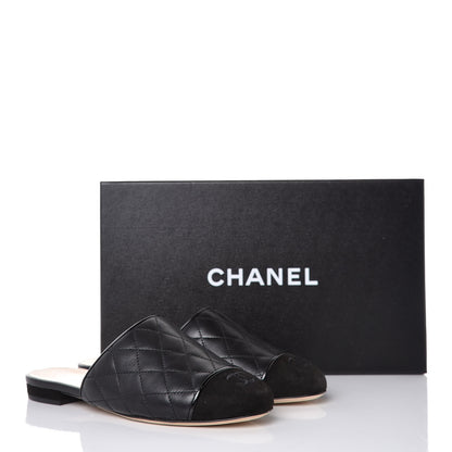Chanel Lambskin Suede Quilted Mules 35 Black 10 of 10
