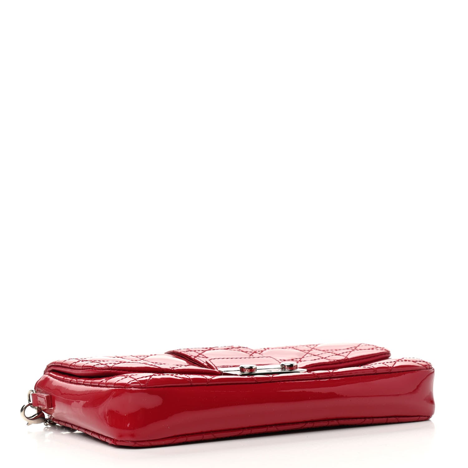 Christian Dior Patent Cannage New Lock Pouch Red 4 of 11