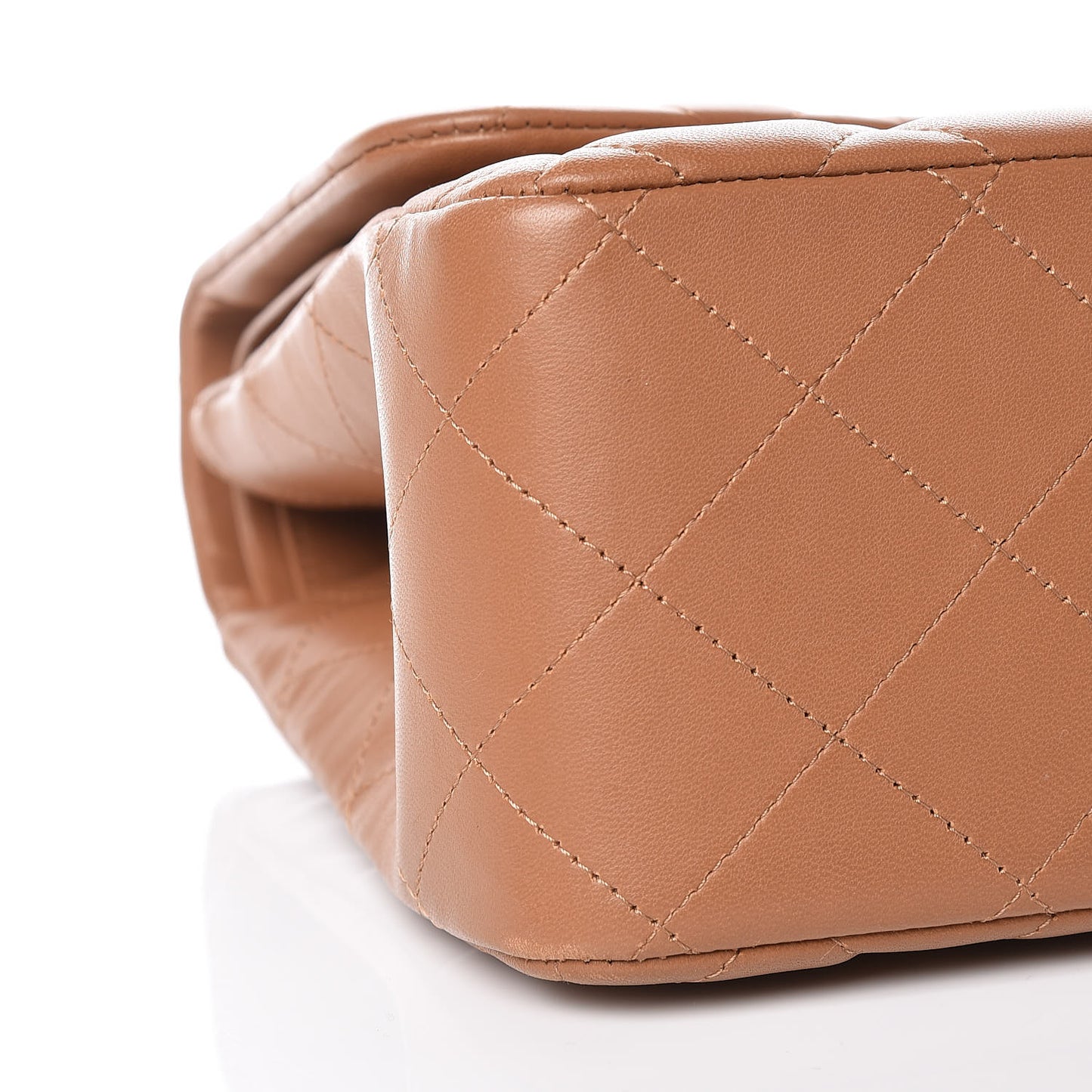 Lambskin Quilted Jumbo Double Flap Brown