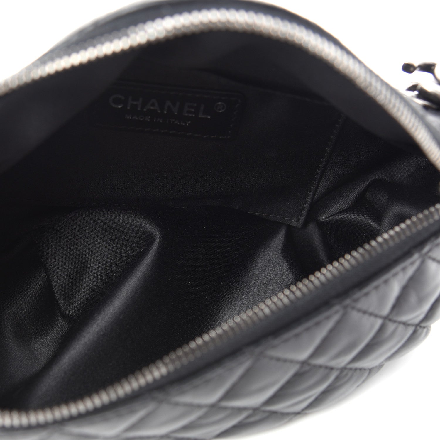 Chanel Lambskin Quilted Banane Waist Bag Fanny Pack Black 5 of 9