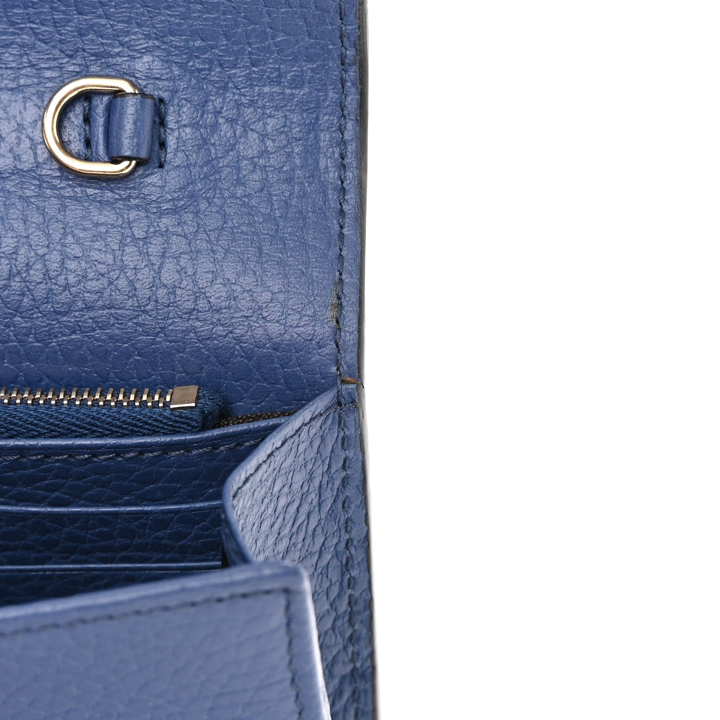 Dollar Calfskin Interlocking G Chain Wallet Caspian