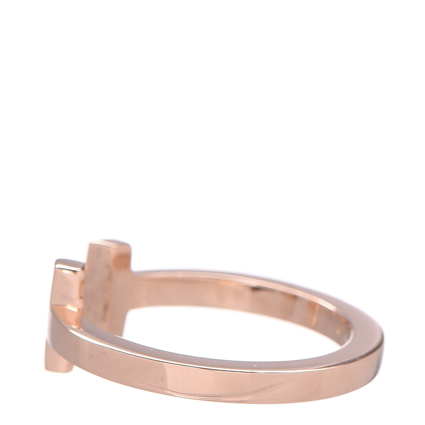 18K Rose Gold T Square Ring 56 7.5