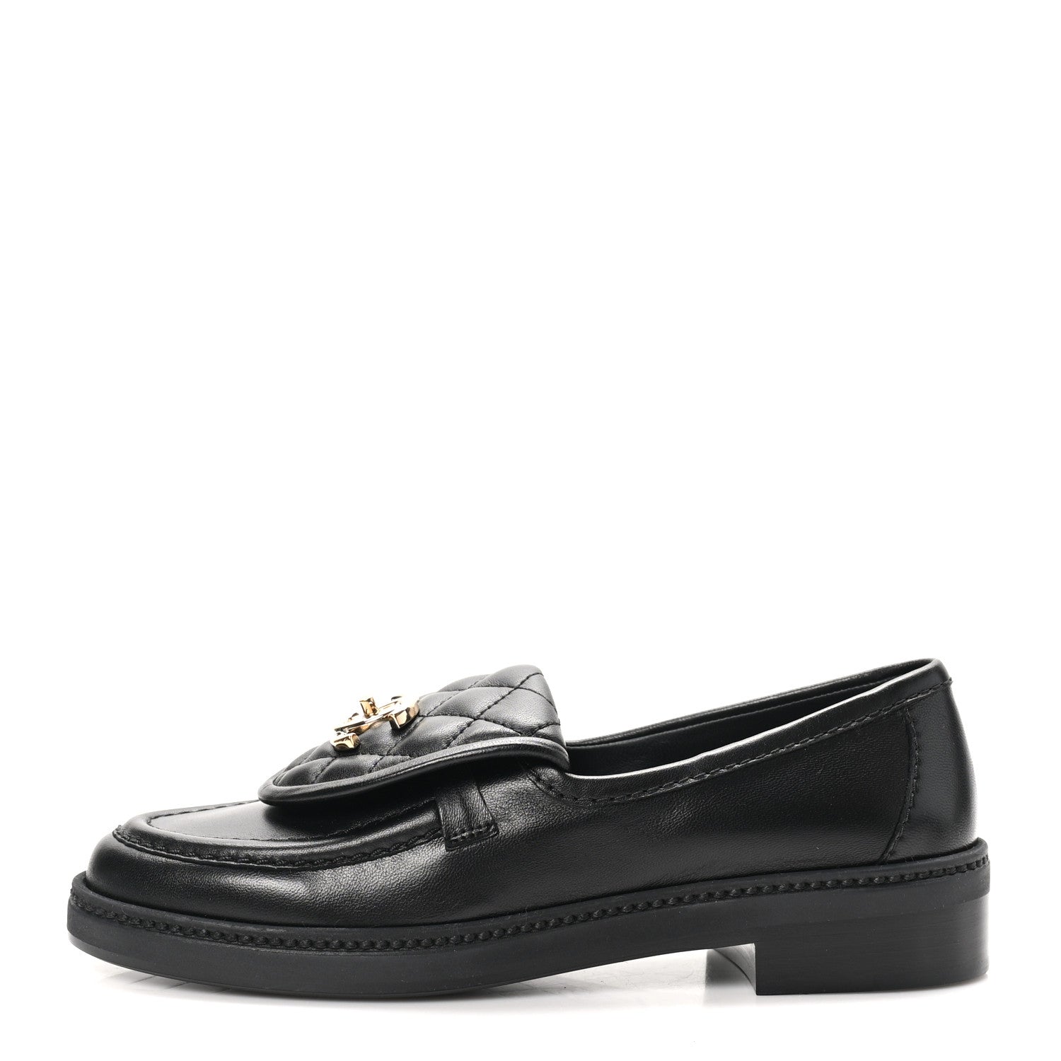 Chanel Lambskin Quilted CC Turnlock Loafers 35.5 Black 1 of 10