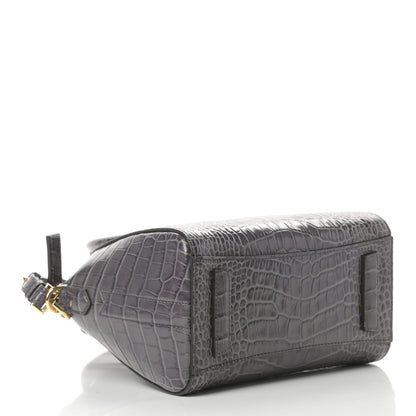 Givenchy Calfskin Crocodile Embossed Mini Antigona Storm Grey 4 of 11