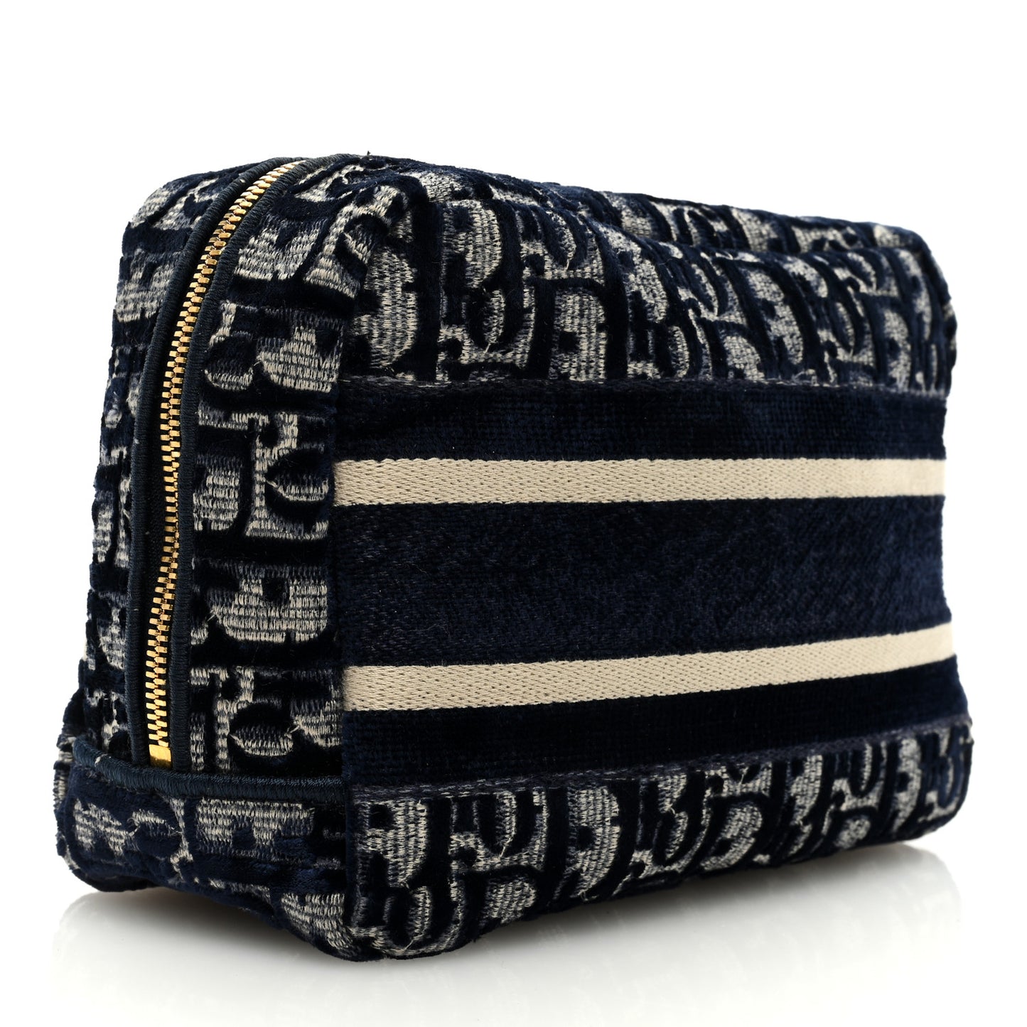 Velvet Oblique Cosmetic Pouch Blue