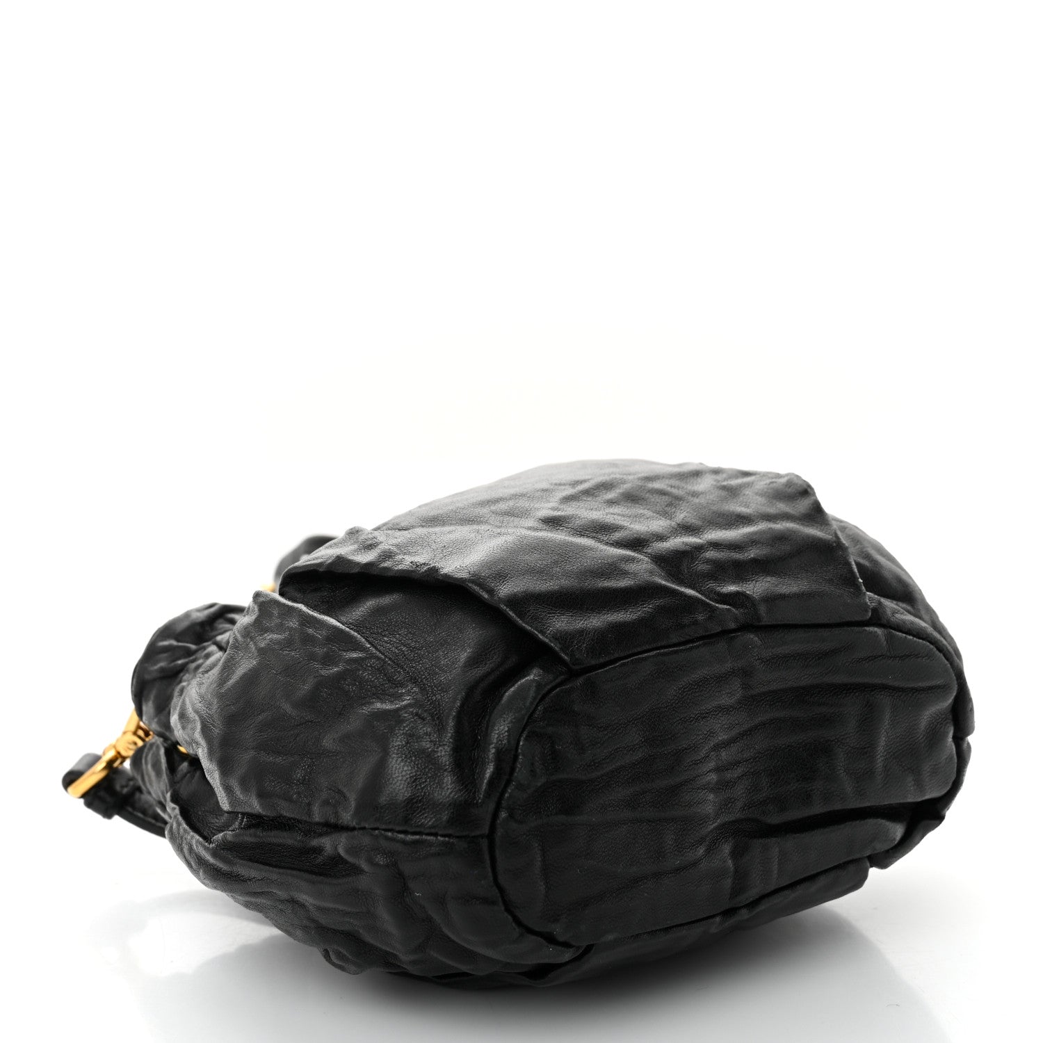Prada Nappa Logo Mini Drawstring Bucket Bag Black 4 of 11