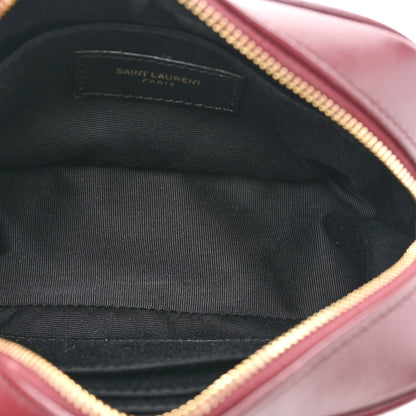 Saint Laurent Calfskin Matelasse Monogram Lou Belt Bag Dark Legion Red 5 of 9
