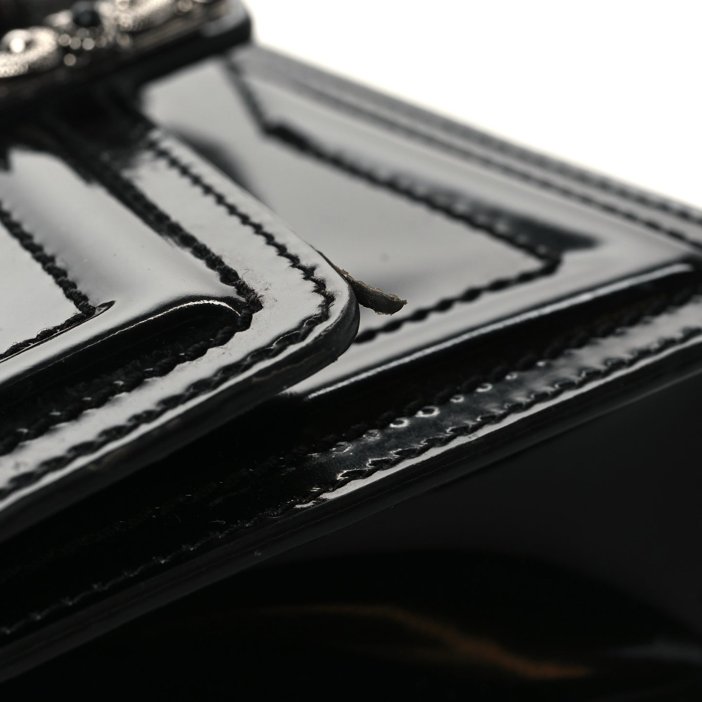 Polished Calfskin Small DG Amore Envelope Bag Black
