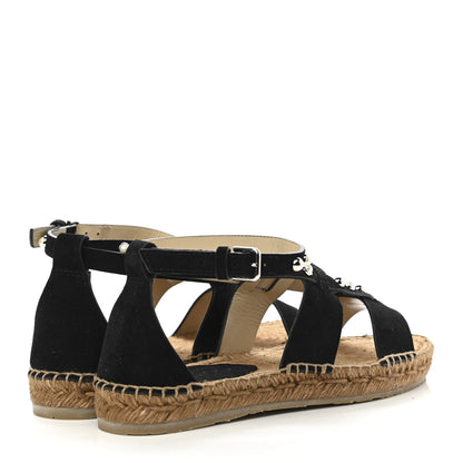 Jimmy Choo Suede Embellished Denise Espadrilles 36 Black 2 of 8