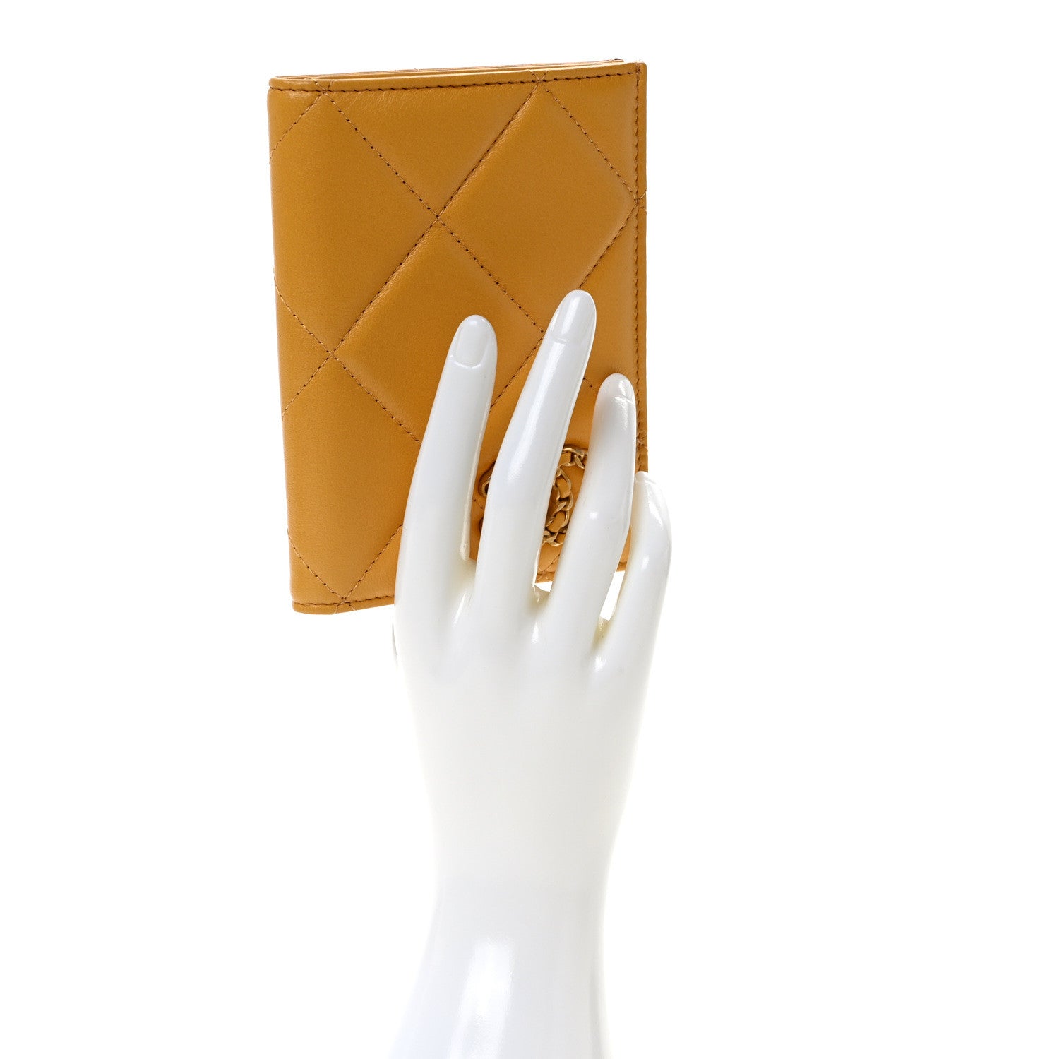 Chanel Lambskin Quilted Chanel 19 Passport Holder Yellow 2 of 6