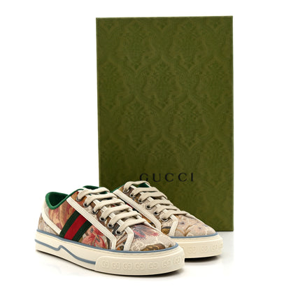 Gucci GG Supreme Monogram Water Flora Web Womens 1977 Tennis Sneakers 35.5 Beige White Multicolor Mystic White 9 of 9