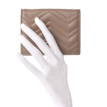 Gucci Calfskin Matelasse GG Marmont Card Case Porcelain Rose 2 of 10
