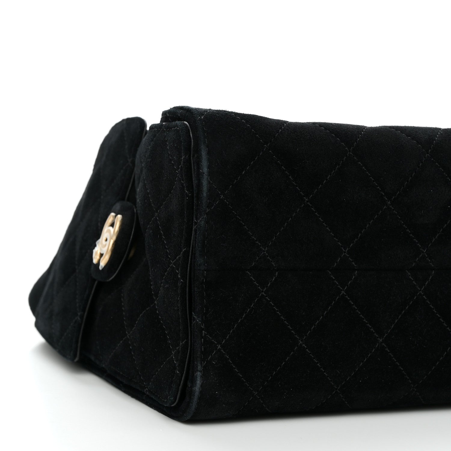 Chanel Suede Quilted Small Chanel 25 Handbag Black 9 of 11