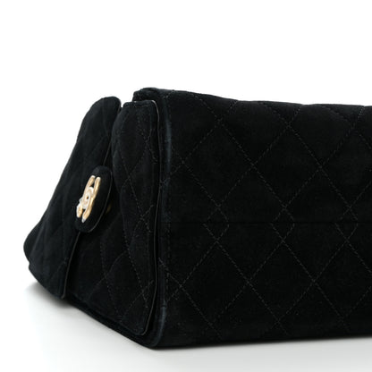 Chanel Suede Quilted Small Chanel 25 Handbag Black 9 of 11