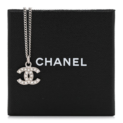 Chanel Crystal Timeless CC Necklace Silver 6 of 6