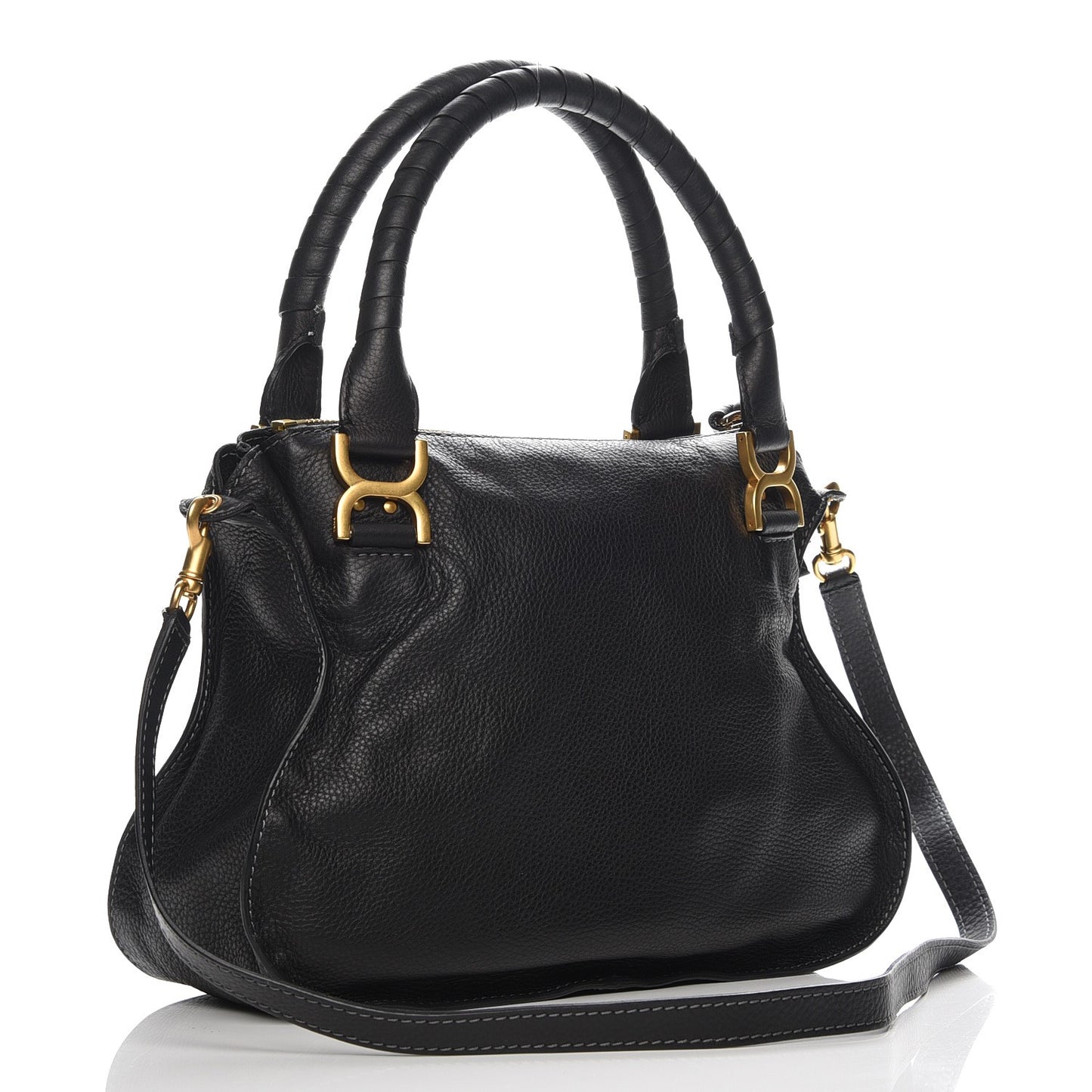 Calfskin Medium Marcie Satchel Black