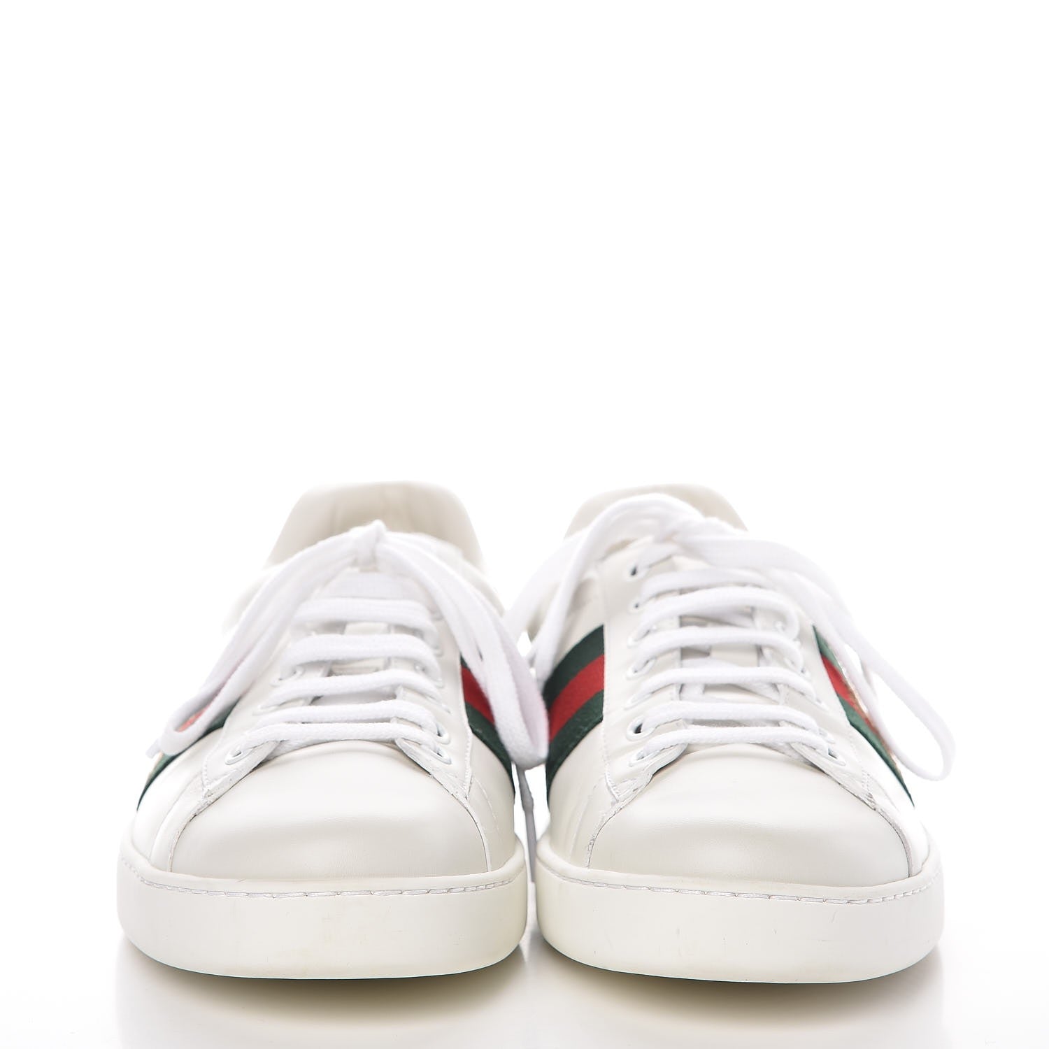Gucci Miro Soft Calfskin Laminated Ayers Web Bee Embroidered Mens Ace Sneakers 9.5 White Red Flame Green 4 of 12