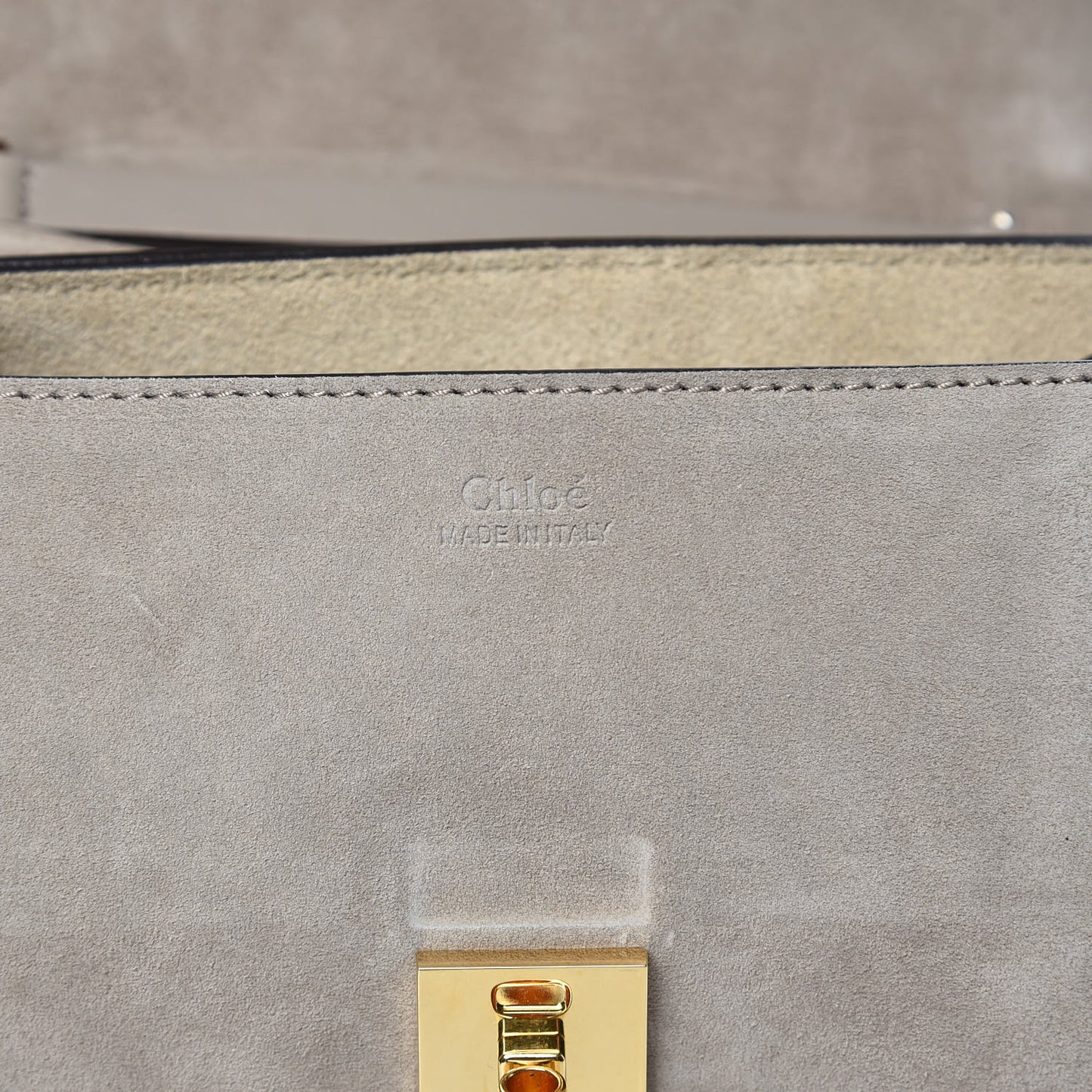 Suede Smooth Calfskin Drew Shoulder Bag Motty Grey