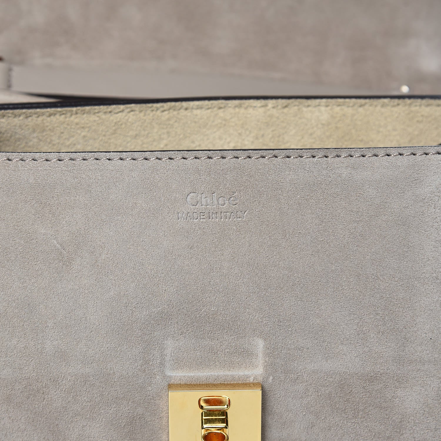 Chloe Suede Smooth Calfskin Drew Shoulder Bag Motty Grey 6 of 8