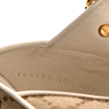 Gucci Monogram Granada Kid Trip 40/72mm Lug Sole Sandals 40.5 Beige Ebony Mystic White 10 of 13