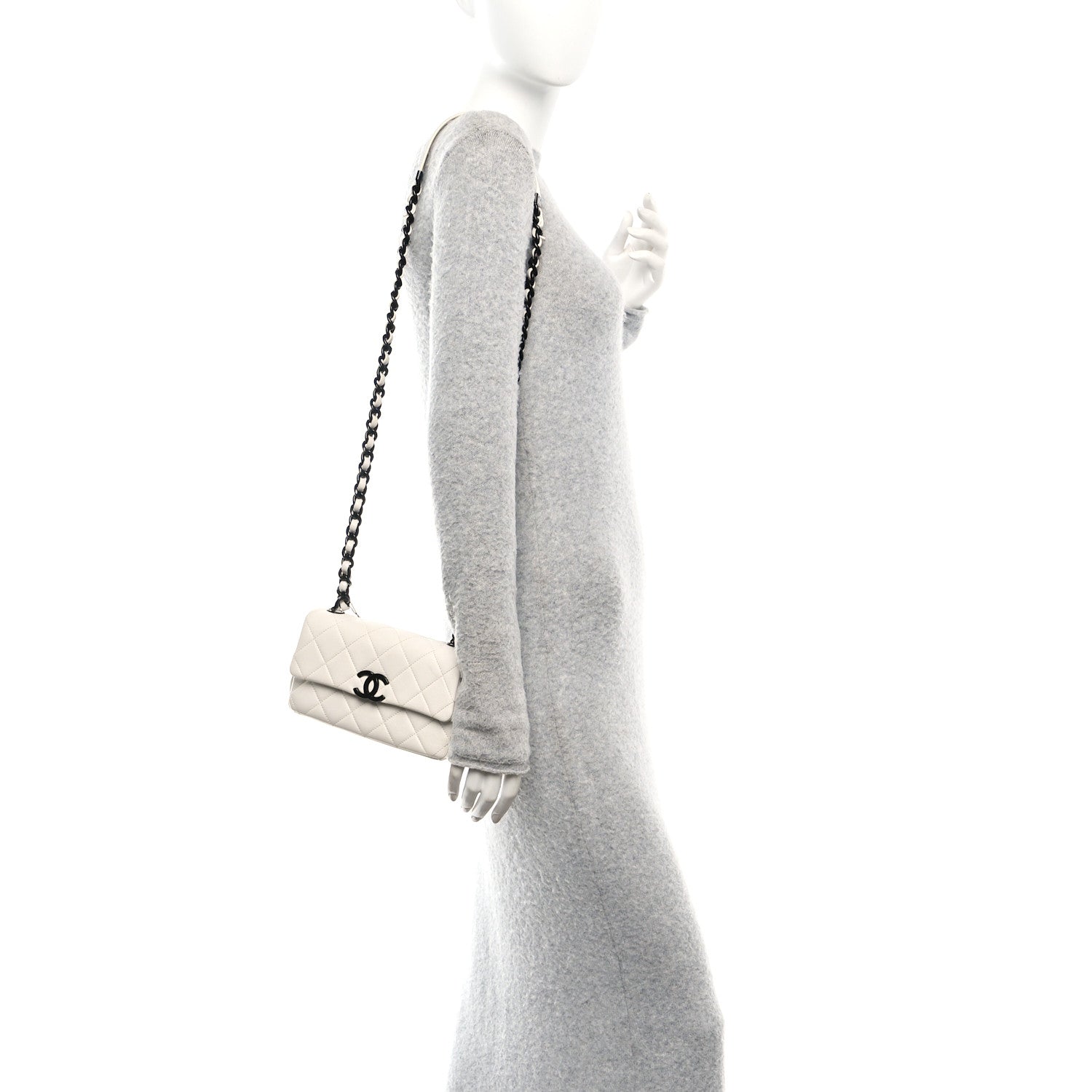 Chanel Caviar Quilted My Everything Small Flap White Black 2 of 10