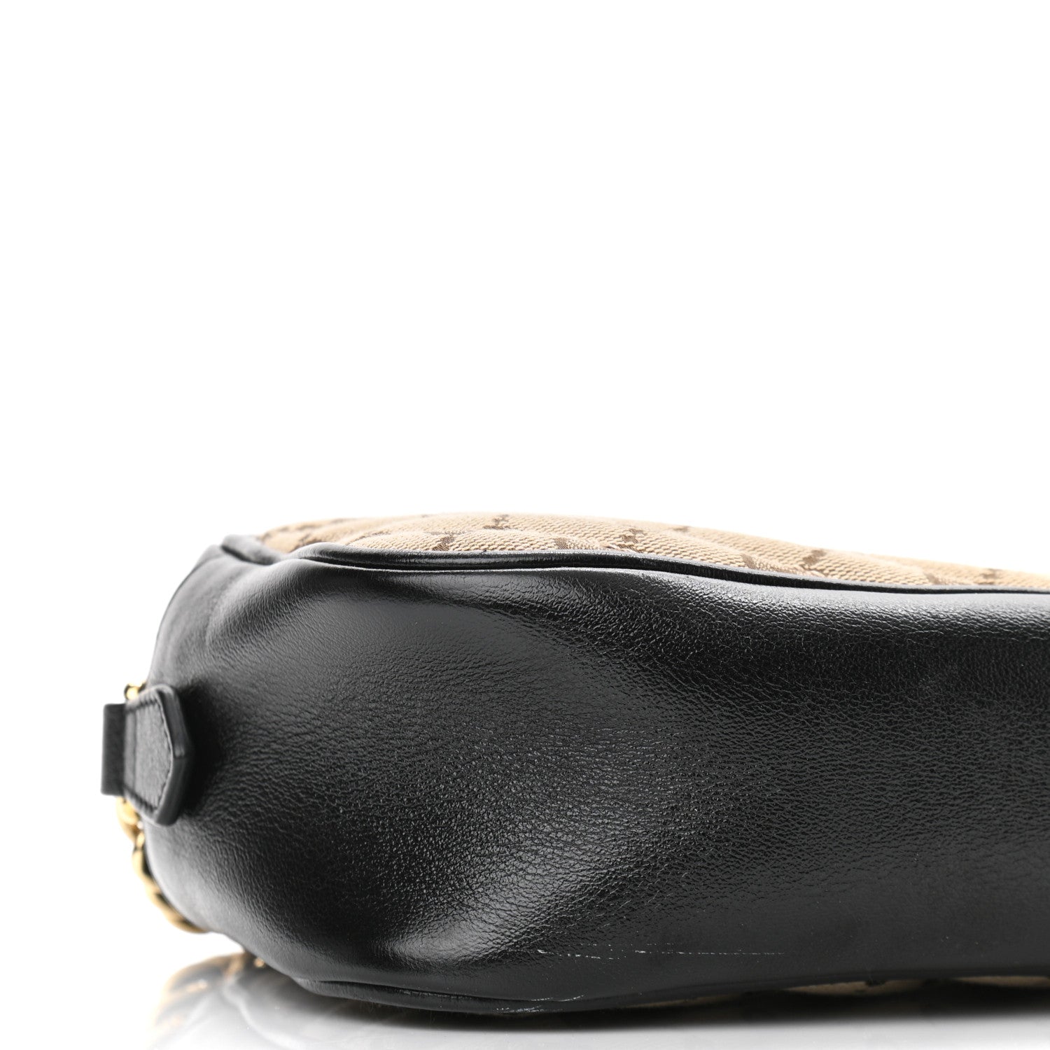 Gucci Monogram Matelasse Diagonal Small GG Marmont Chain Shoulder Bag Beige Black 10 of 13