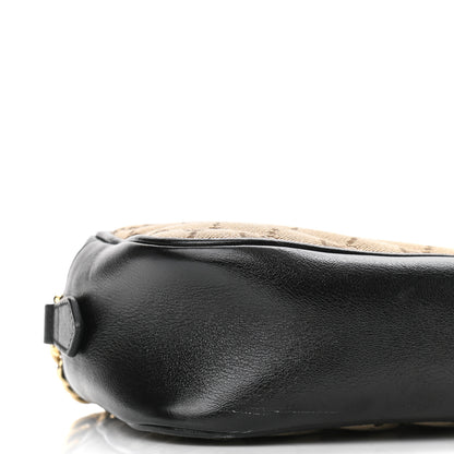 Gucci Monogram Matelasse Diagonal Small GG Marmont Chain Shoulder Bag Beige Black 10 of 13