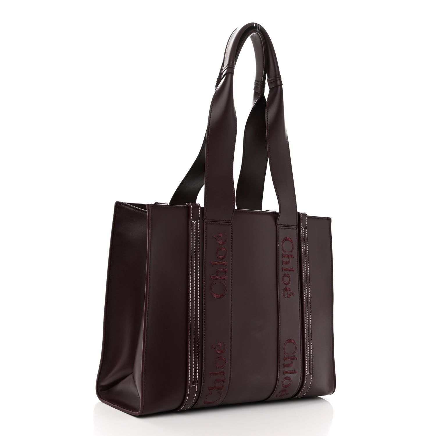 Chloe Calfskin Medium Woody Tote Deep Violine 3 of 10