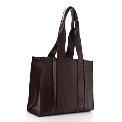 Chloe Calfskin Medium Woody Tote Deep Violine 3 of 10