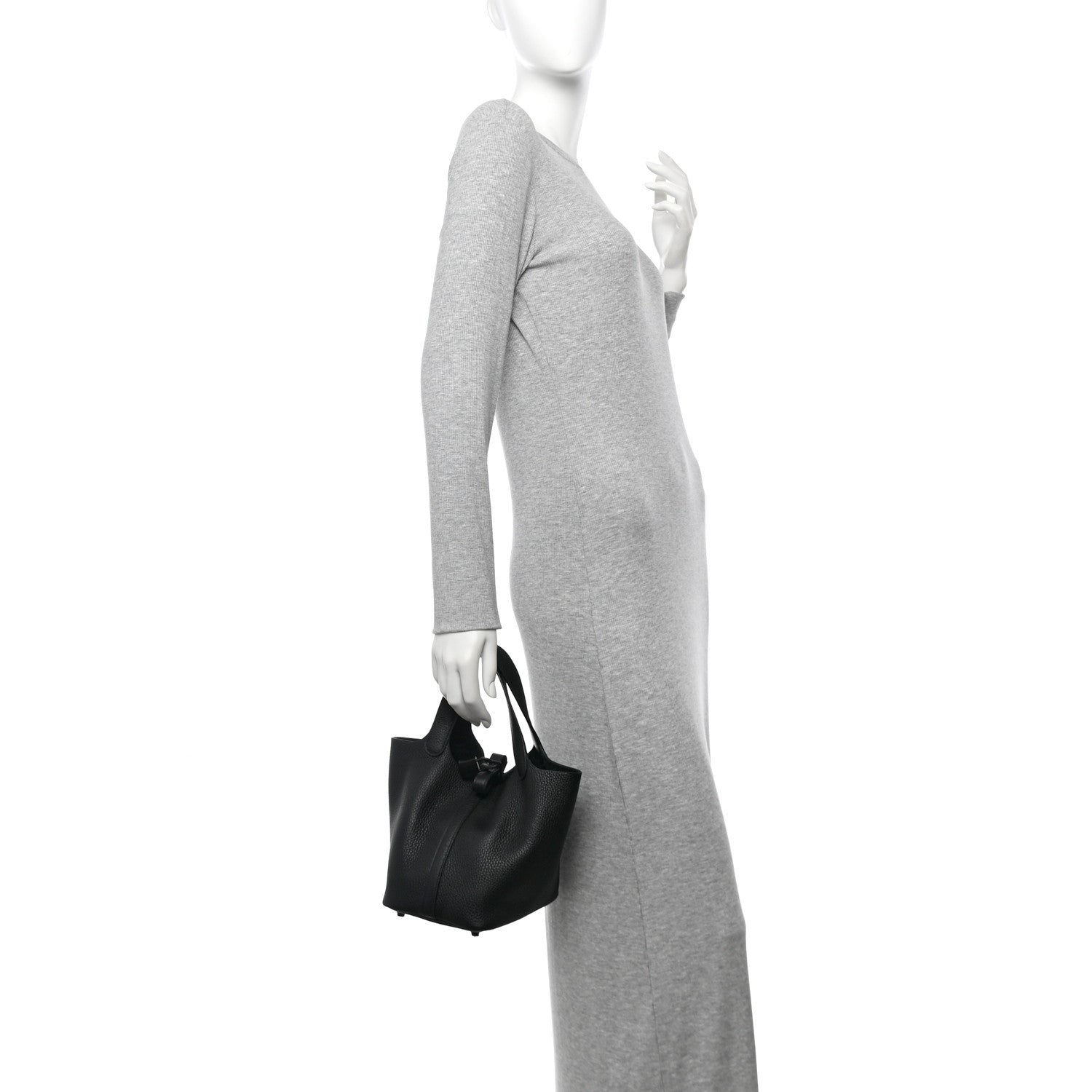 Hermes Taurillon Clemence Monochrome Picotin Lock 18 PM Black 2 of 11