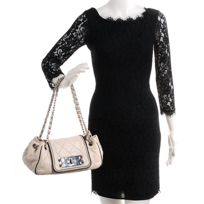 Chanel Lambskin Quilted East West Accordion Flap Ivory 2 of 8