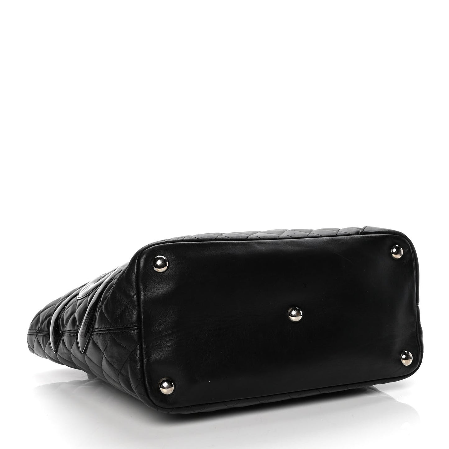 Calfskin Quilted Large Cambon Tote Black