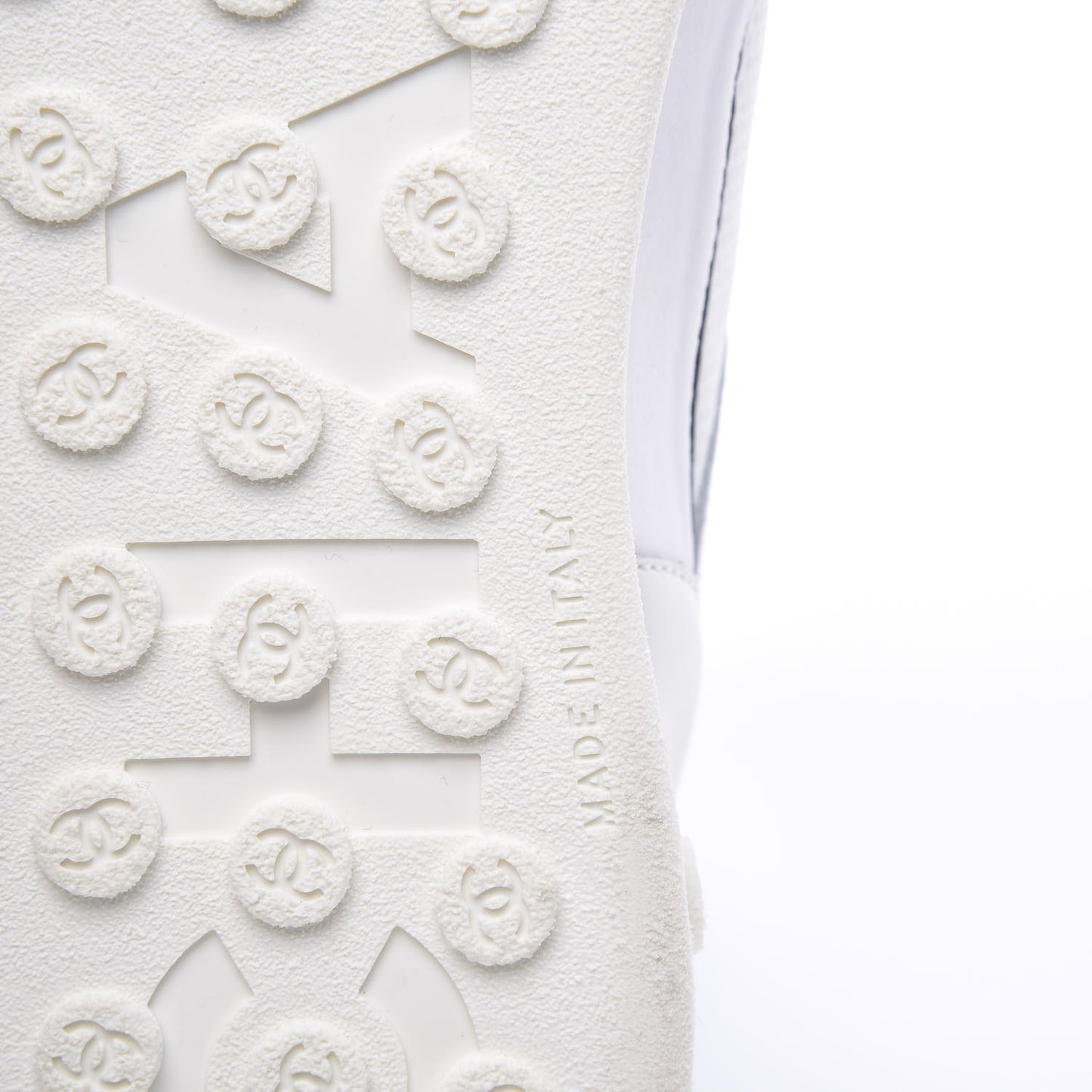 Calfskin Mesh Lycra Womens Logo High Top Sneakers 39 White
