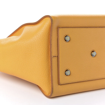 Celine Crisped Calfskin Small Tie Knot Tote Saffron 8 of 12