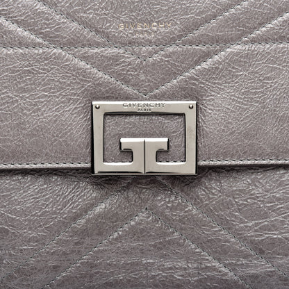 Givenchy Creased Patent Calfskin Medium ID Flap Pearl Grey 9 of 9